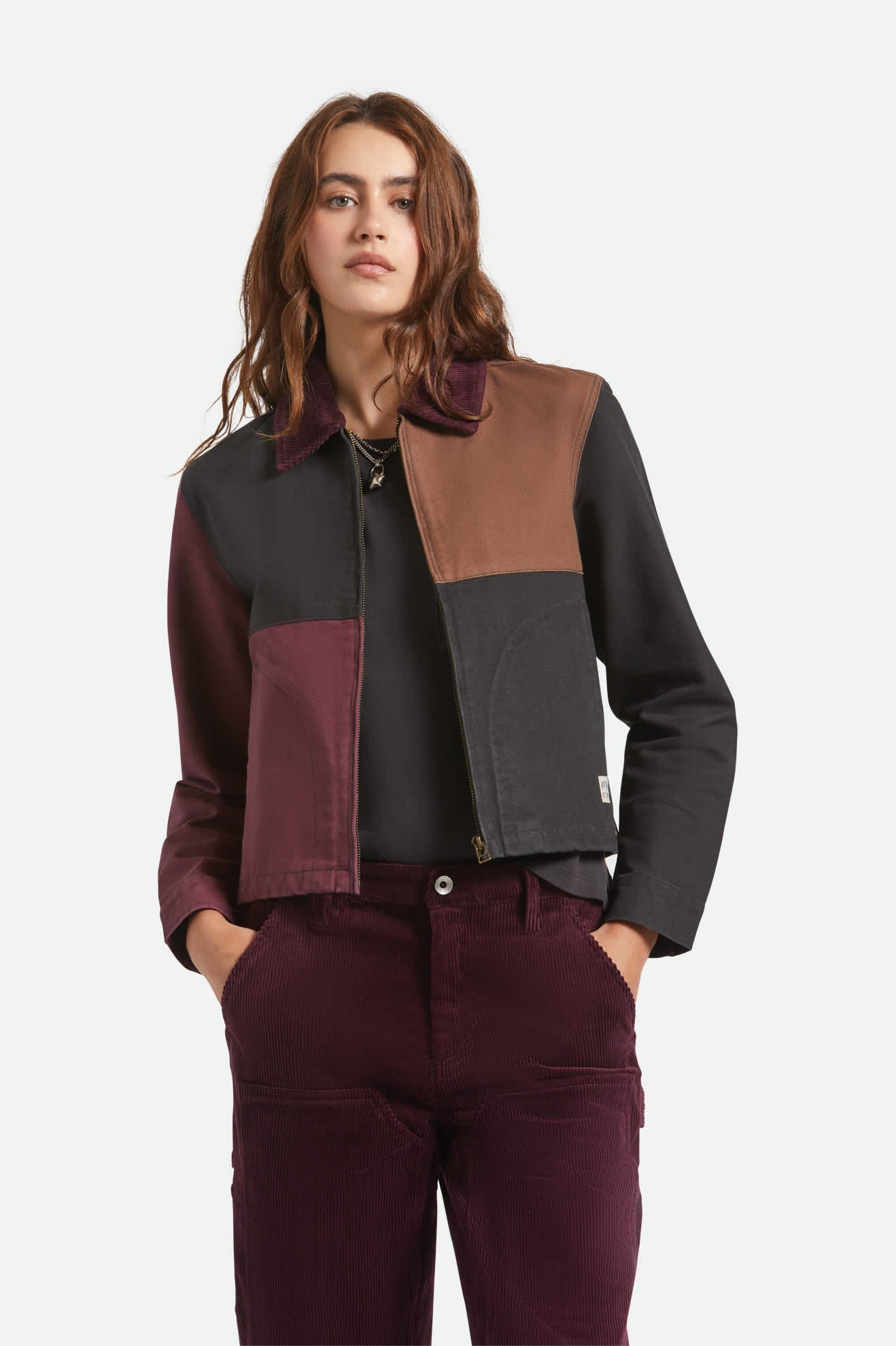 Mechanic Women's Garage Jacket - Port/Black/Pinecone Brown - Image 5